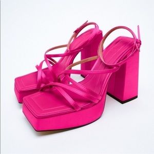 Zara pink platform sandals
